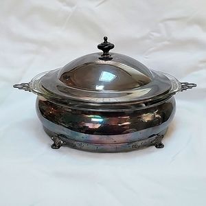 Vintage Casserole Baking Dish Holder and Lid